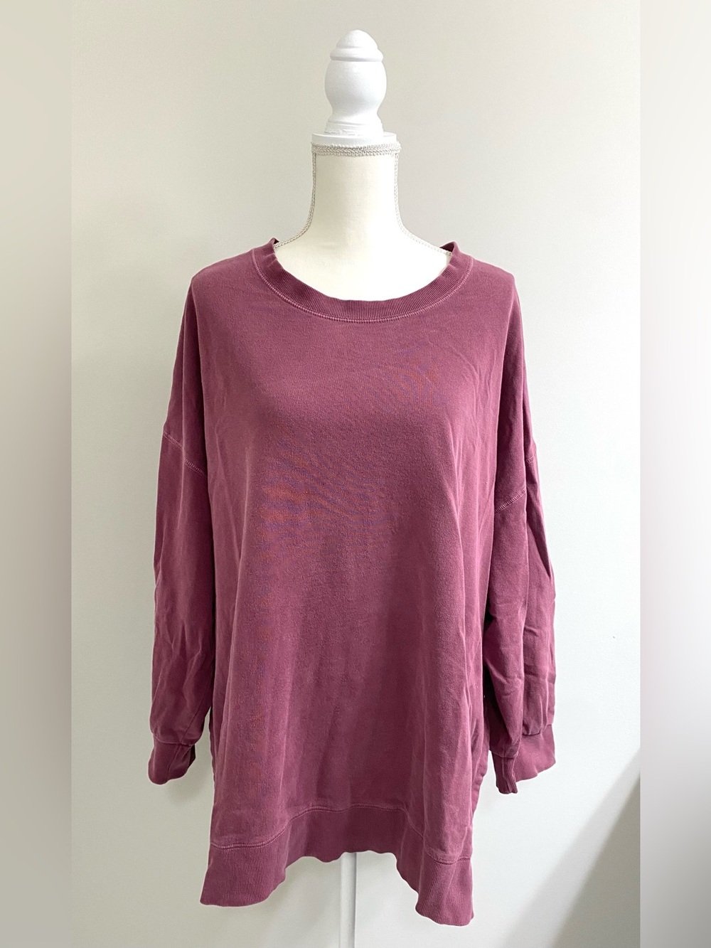 Old Navy Womens XXL Crewneck Burgundy Sweatshirt Boho Fall Sporty Activewear